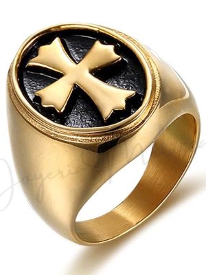 Anillo Cruz Enfermería Logueadas (6) anillo de mesa sello con cruz en acero para hombre o mujer