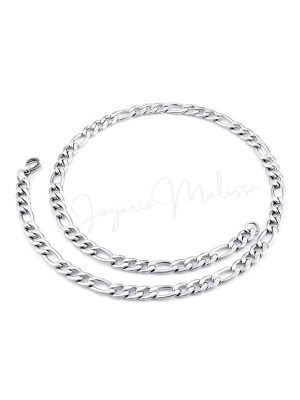 Cadena Cartier Eslabón 3x1 60cm Logueadas (6) collar o cadenitas en acero quirurgico eslabon 3x1 plata plateada Uruguay