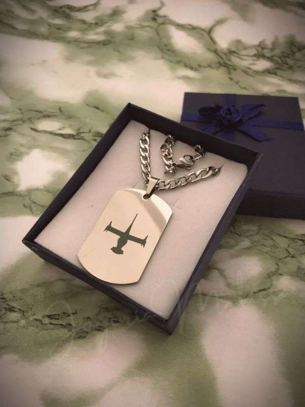 Cadena Con Chapita Personalizada (3) cadena con chapita militar personalizada con grabación laser Uruguay