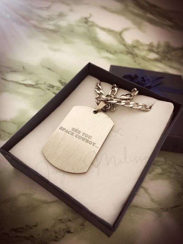 Cadena Con Chapita Personalizada (4) chapita con mensaje personalizado dedicatoria frases o logos acero quirurgico