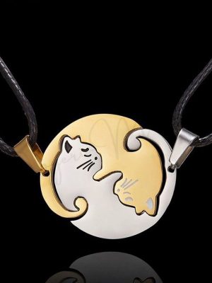 Cadena Gatitos Gold Logueadas (5) collar cadena en set conjunto amigos amistad acero gatitos