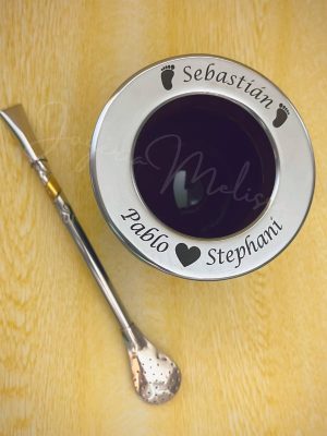 mates personalizados para regalar de ceramica forrados en cuero vacuno