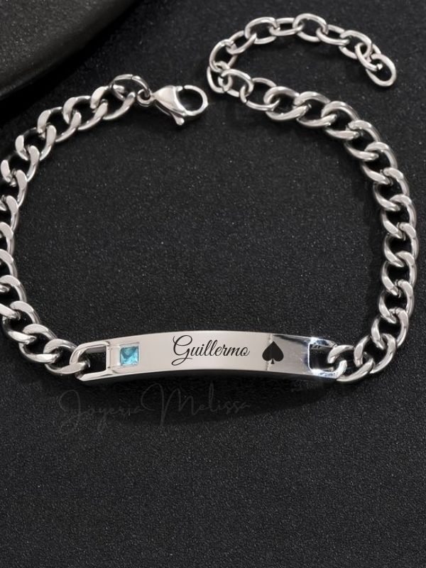 Pulsera Personalizada Zirconia Logueadas pulseritas y manillas con grabado de nombre frases fechas y más montevideo