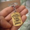 llaveros con logo con nombre con frases personalizadas acero dorado